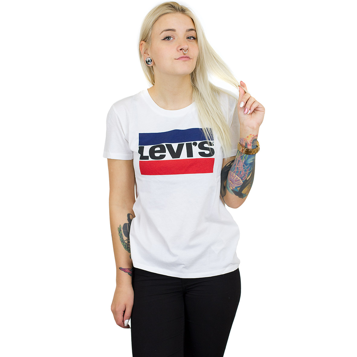 ☆ Levis Damen T-Shirt Perfect Sportswear Logo weiß - hier bestellen!