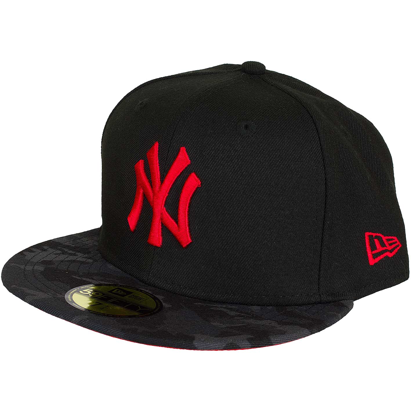 ☆ New Era 59Fifty Fitted Cap Contrast Camo NY Yankees schwarz/camo/rot -  hier bestellen!