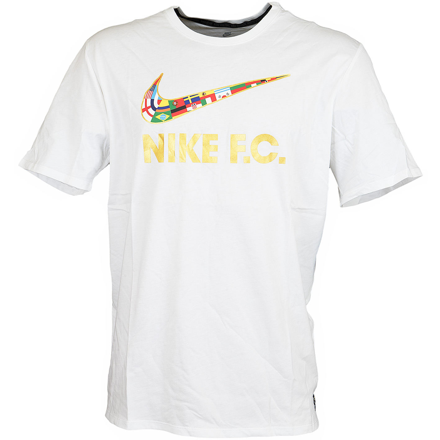 ☆ Nike T-Shirt F.C. Swoosh Flag weiß/gold - hier bestellen!