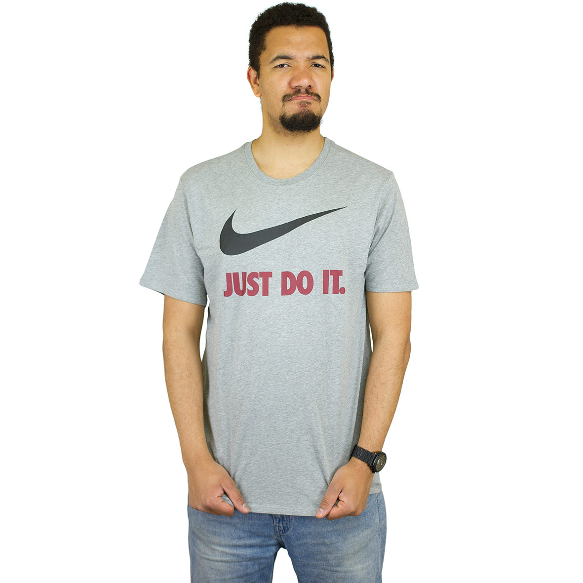 ☆ Nike T-Shirt Just Do It Swoosh grau/rot - hier bestellen!