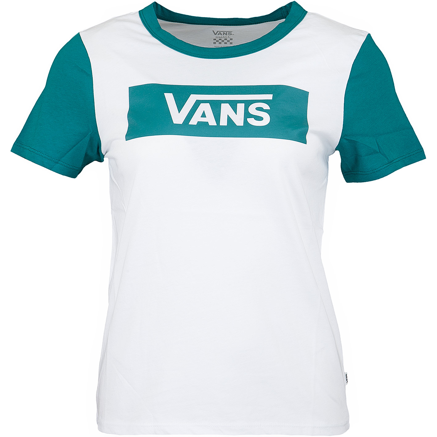 ☆ Vans Damen T-Shirt V Tangle Range Ringer weiß/blau - hier bestellen!