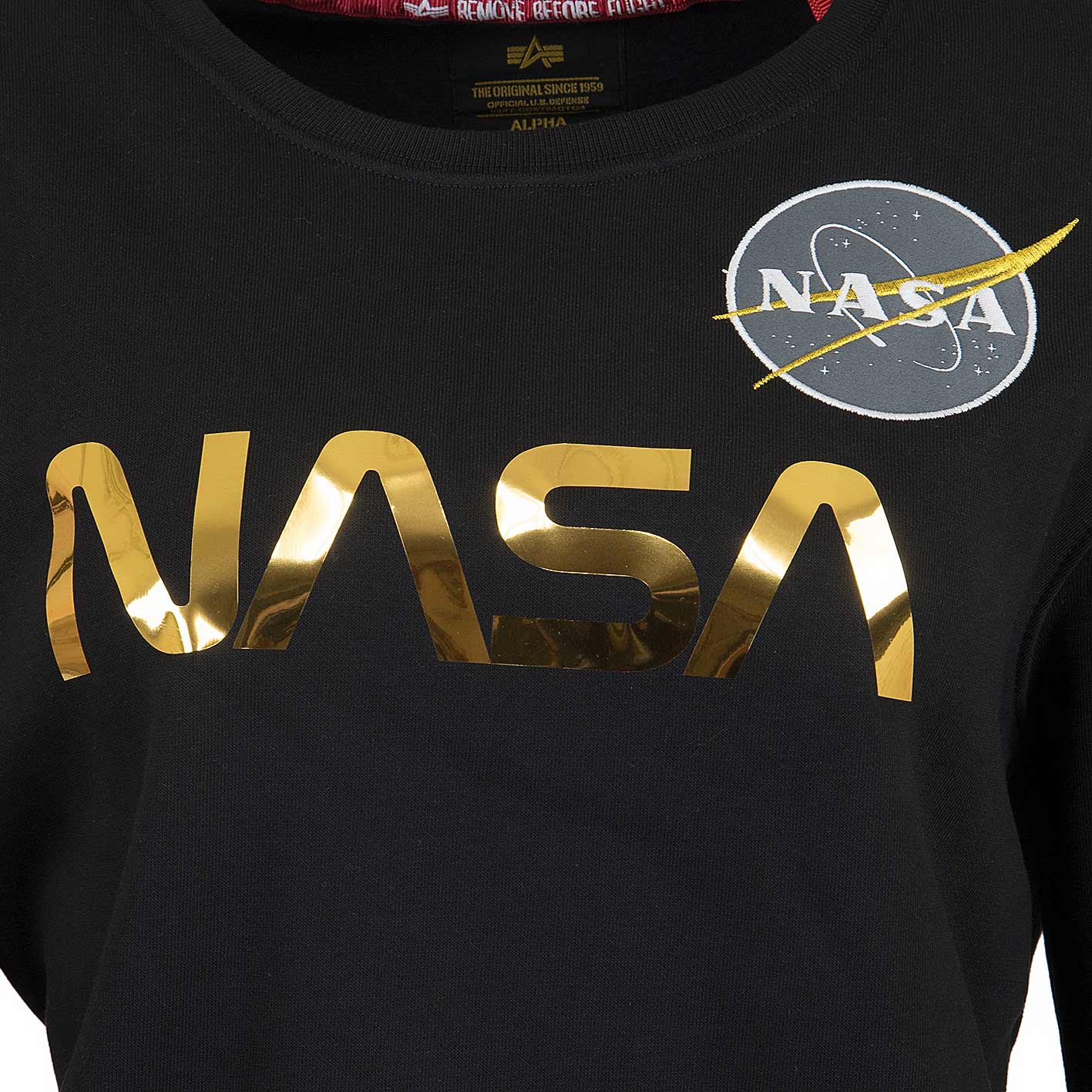☆ Alpha Industries Damen Sweatshirt NASA PM schwarz/gold - hier bestellen!