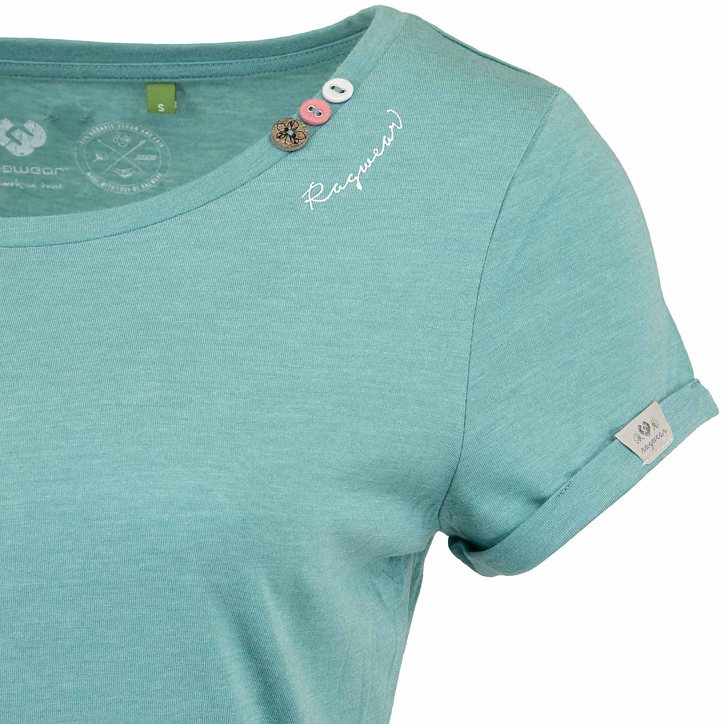 ☆ Ragwear Damen T-Shirt Florah Organic aqua blau - hier bestellen!
