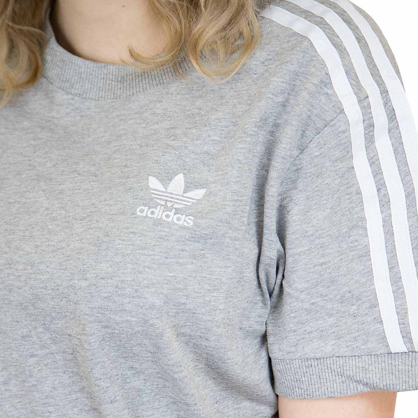 ☆ Adidas Originals Damen T-Shirt 3 Stripes md.grau.htr - hier bestellen!