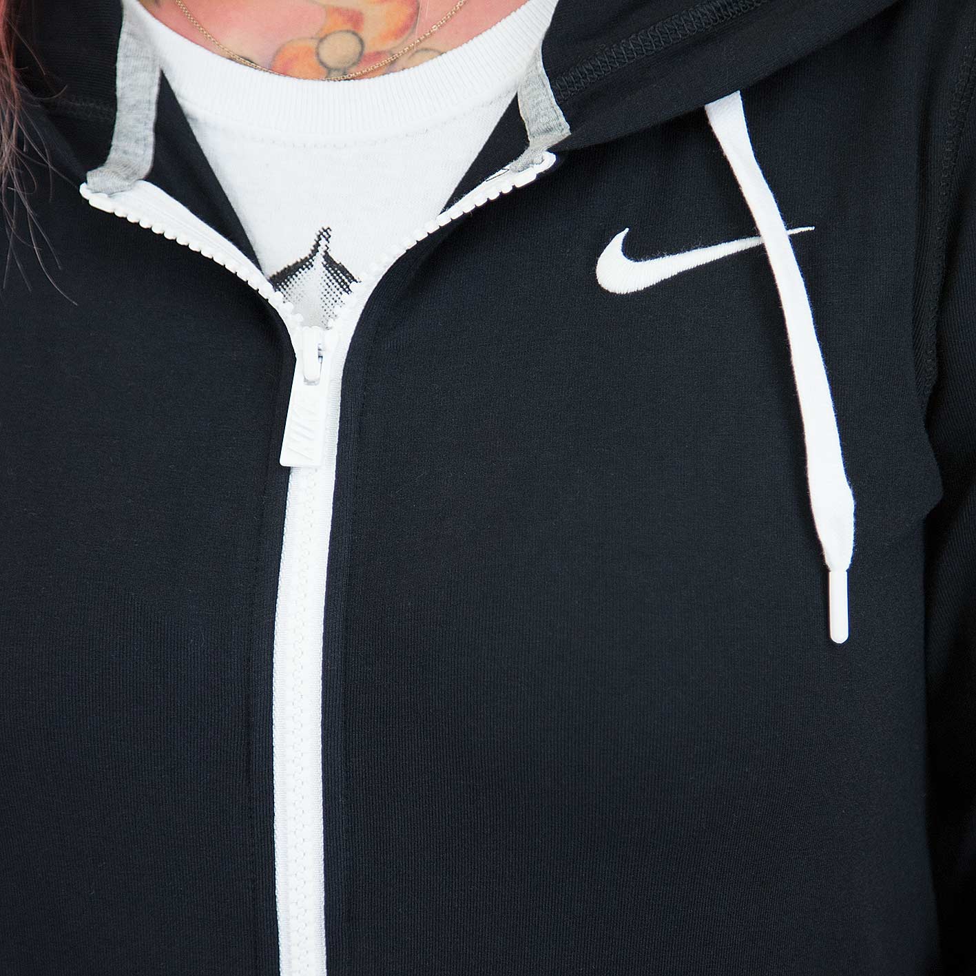 ☆ Nike Damen Zip-Hoody Jersey schwarz/weiß - hier bestellen!