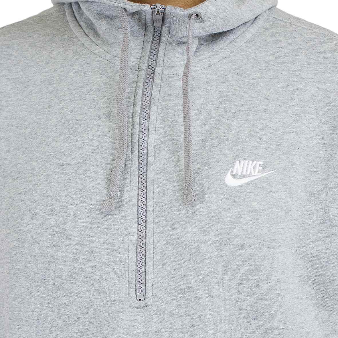 ☆ Nike Hoody Club Fleece Half Zip grau/weiß - hier bestellen!