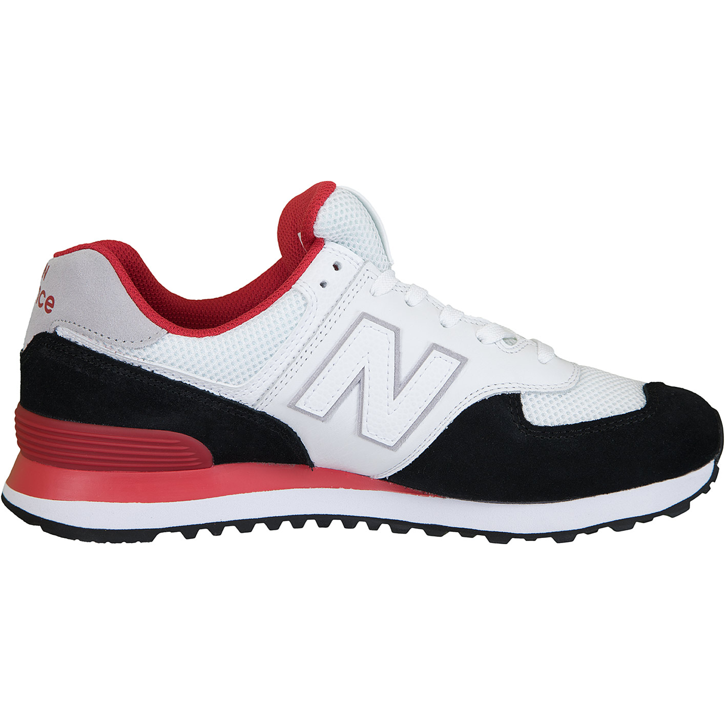 ☆ New Balance Sneaker 574 Leder/Textil weiß/schwarz/rot - hier bestellen!