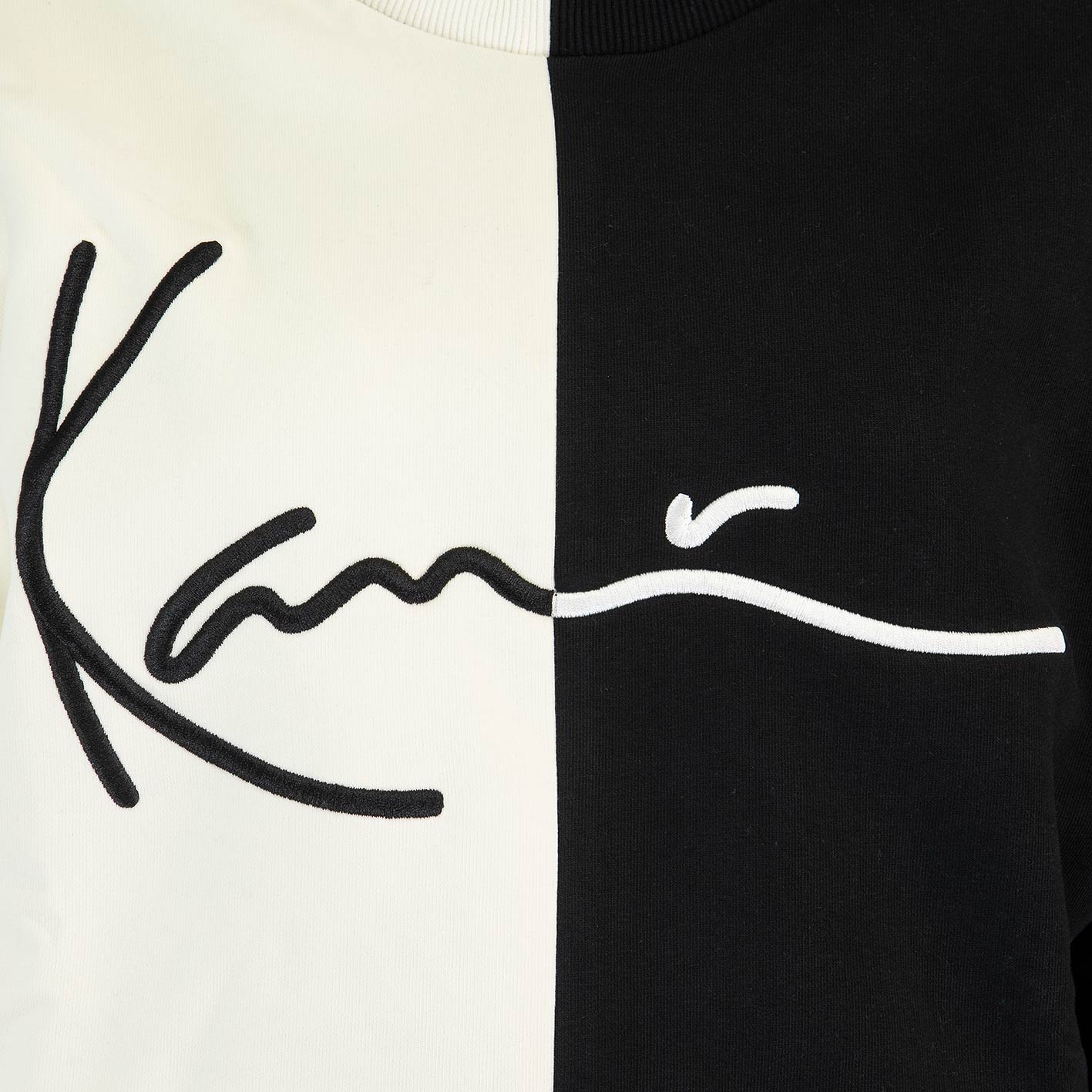 ☆ Karl Kani Signature Block Cropped Damen Sweatshirt weiß/schwarz - hier  bestellen!