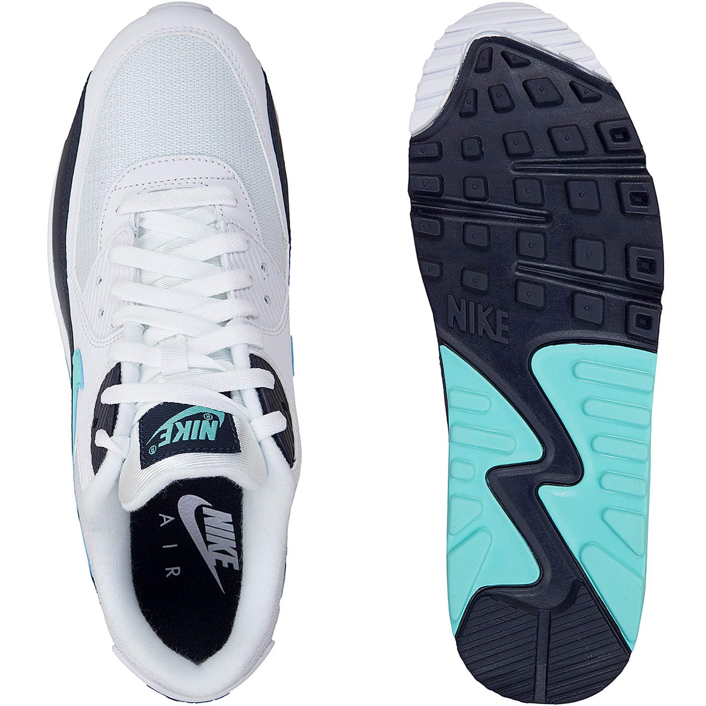 ☆ Nike Sneaker Air Max 90 Essential weiß/dunkelblau/türkis - hier bestellen!